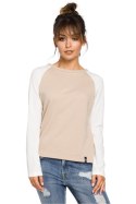 Bluzka Model B047 Beige - BeWear BeWear Bluzka Model B047 Beige - BeWear BeWear