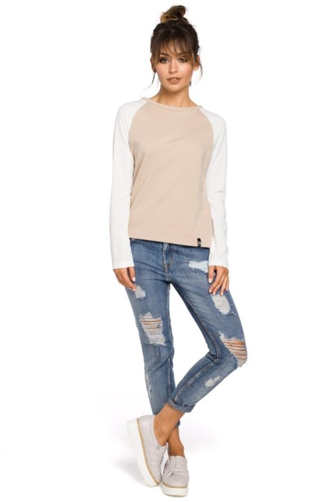 Bluzka Model B047 Beige - BeWear BeWear Bluzka Model B047 Beige - BeWear BeWear
