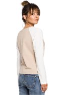 Bluzka Model B047 Beige - BeWear BeWear Bluzka Model B047 Beige - BeWear BeWear