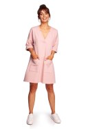 Sukienka Model B233 Powder Pink - BeWear BeWear Sukienka Model B233 Powder Pink - BeWear BeWear