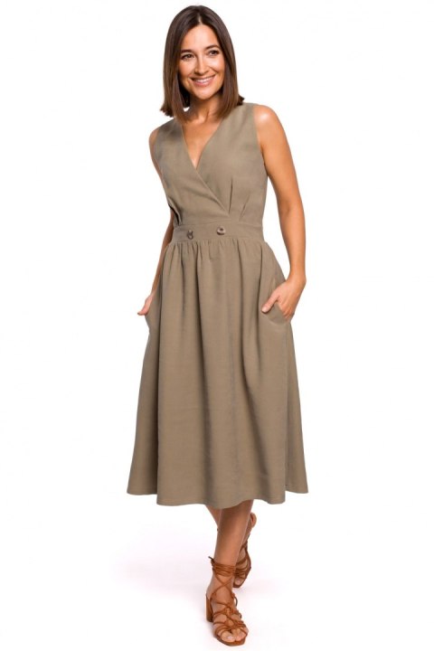 Sukienka Model S224 Khaki - Stylove Stylove Sukienka Model S224 Khaki - Stylove Stylove
