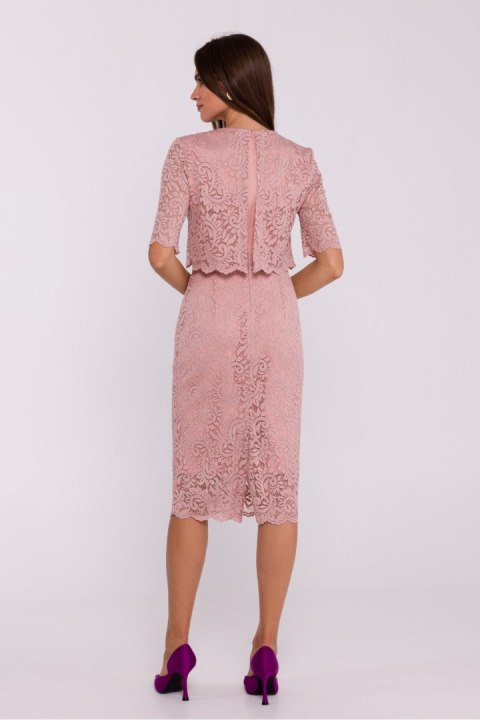 Sukienka Model S379 Powder Pink - Stylove Stylove Sukienka Model S379 Powder Pink - Stylove Stylove