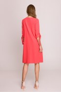 Sukienka Model S393 Coral - Stylove Stylove Sukienka Model S393 Coral - Stylove Stylove