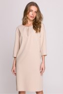 Sukienka Model S394 Beige - Stylove Stylove Sukienka Model S394 Beige - Stylove Stylove