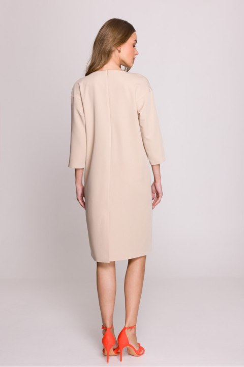 Sukienka Model S394 Beige - Stylove Stylove Sukienka Model S394 Beige - Stylove Stylove
