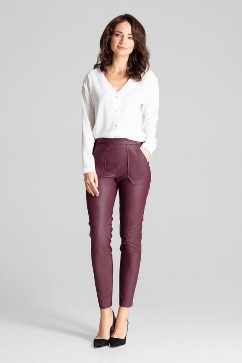 Spodnie Damskie Model L072 Bordo - Lenitif Lenitif Spodnie Damskie Model L072 Bordo - Lenitif Lenitif