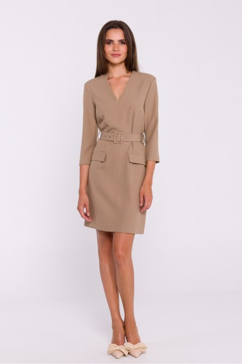 Sukienka Model S369 Beige - Stylove Stylove Sukienka Model S369 Beige - Stylove Stylove