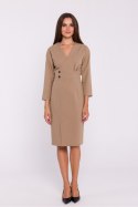 Sukienka Model S374 Beige - Stylove Stylove Sukienka Model S374 Beige - Stylove Stylove