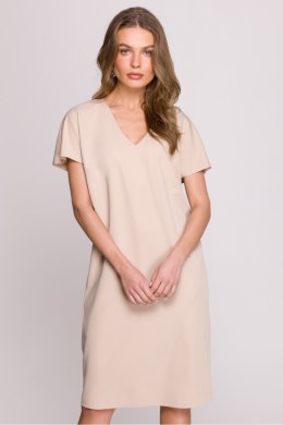 Sukienka Model S392 Beige - Stylove Stylove