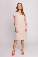 Sukienka Model S392 Beige - Stylove Stylove Sukienka Model S392 Beige - Stylove Stylove