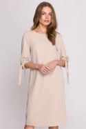 Sukienka Model S393 Beige - Stylove Stylove Sukienka Model S393 Beige - Stylove Stylove