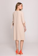 Sukienka Model S393 Beige - Stylove Stylove Sukienka Model S393 Beige - Stylove Stylove