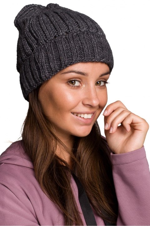 Czapka Damska Model BK058 Grafit - BE Knit BE Knit Czapka Damska Model BK058 Grafit - BE Knit BE Knit