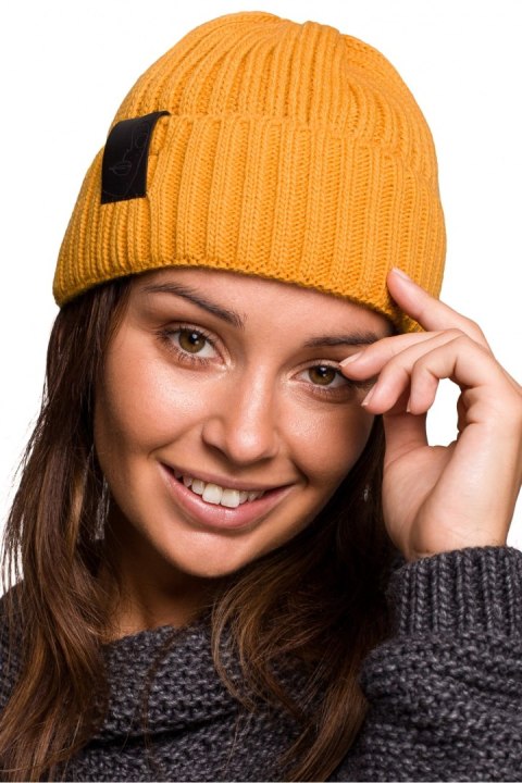 Czapka Damska Model BK059 Yellow - BE Knit BE Knit Czapka Damska Model BK059 Yellow - BE Knit BE Knit