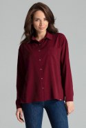 Koszula Damska Model L059 Bordo - Lenitif Lenitif Koszula Damska Model L059 Bordo - Lenitif Lenitif