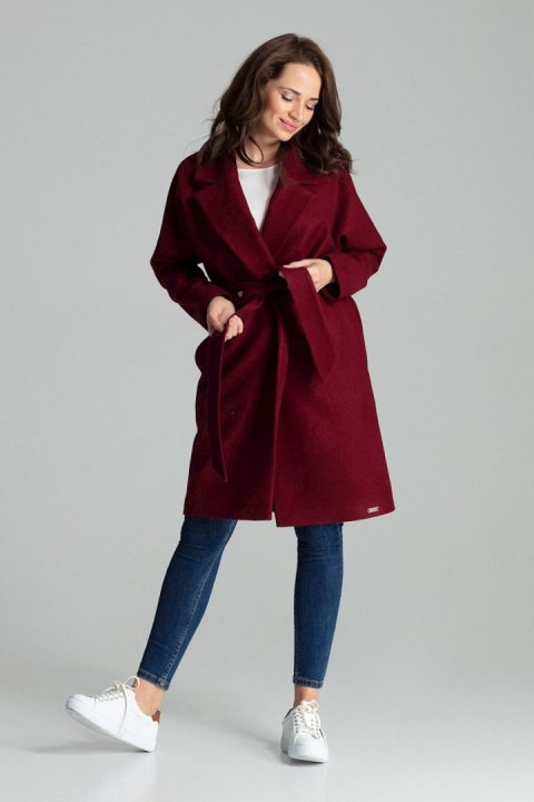 Płaszcz Damski Model L054 Bordo - Lenitif Lenitif Płaszcz Damski Model L054 Bordo - Lenitif Lenitif