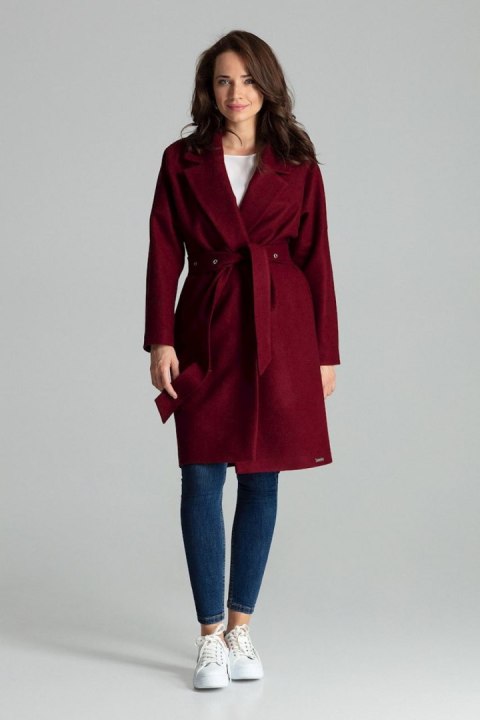 Płaszcz Damski Model L054 Bordo - Lenitif Lenitif Płaszcz Damski Model L054 Bordo - Lenitif Lenitif