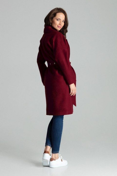 Płaszcz Damski Model L054 Bordo - Lenitif Lenitif Płaszcz Damski Model L054 Bordo - Lenitif Lenitif