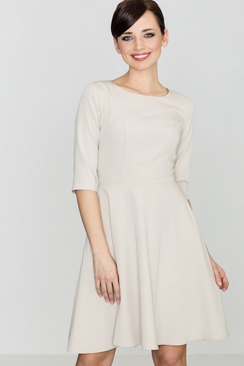 Sukienka Model K219 Beige - Lenitif Lenitif Sukienka Model K219 Beige - Lenitif Lenitif