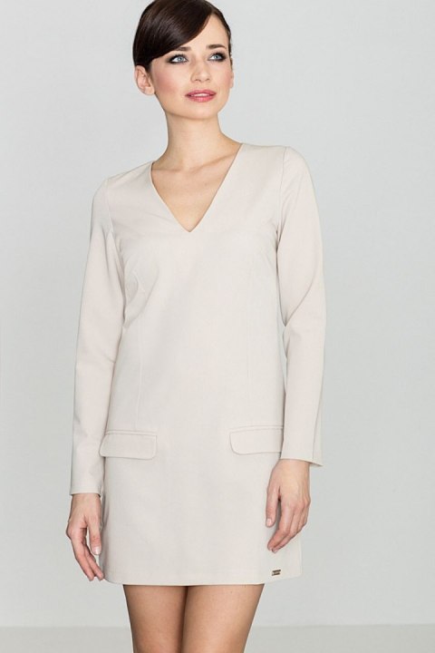 Sukienka Model K373 Beige - Lenitif Lenitif Sukienka Model K373 Beige - Lenitif Lenitif