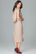 Sukienka Model K489 Beige - Lenitif Lenitif Sukienka Model K489 Beige - Lenitif Lenitif