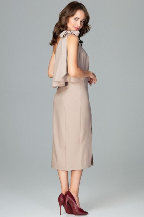 Sukienka Model K489 Beige - Lenitif Lenitif Sukienka Model K489 Beige - Lenitif Lenitif