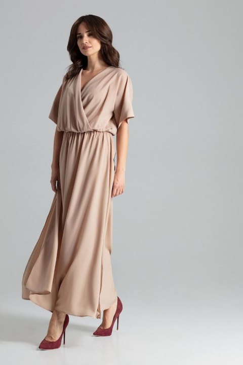 Sukienka Model L055 Beige - Lenitif Lenitif Sukienka Model L055 Beige - Lenitif Lenitif