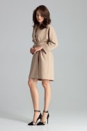 Sukienka Model L058 Beige - Lenitif Lenitif Sukienka Model L058 Beige - Lenitif Lenitif