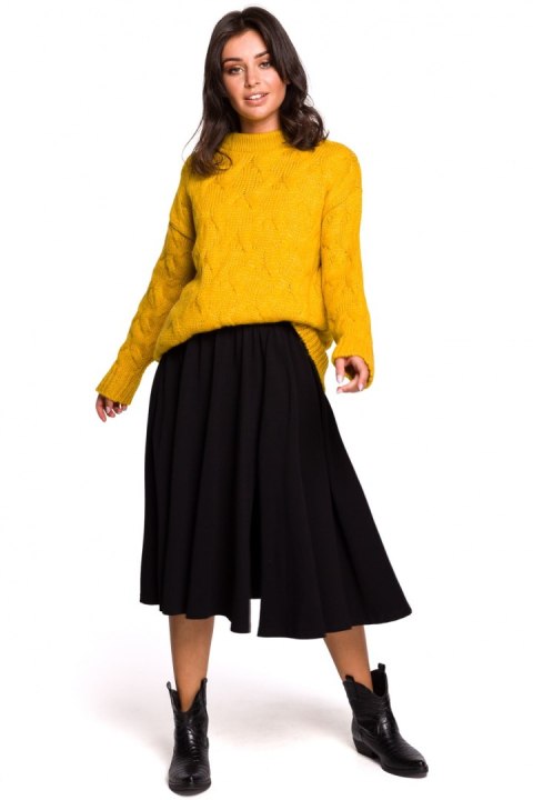 Sweter Damski Model BK038 Honey - BE Knit BE Knit Sweter Damski Model BK038 Honey - BE Knit BE Knit