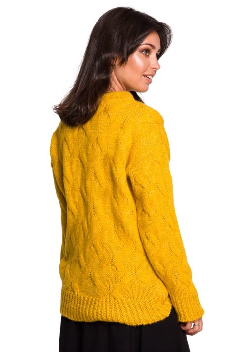 Sweter Damski Model BK038 Honey - BE Knit BE Knit Sweter Damski Model BK038 Honey - BE Knit BE Knit