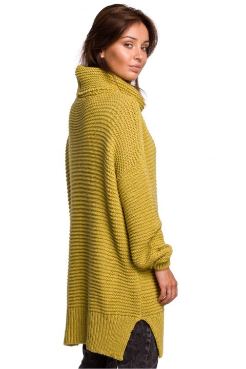 Sweter Damski Model BK047 Limonka - BE Knit BE Knit Sweter Damski Model BK047 Limonka - BE Knit BE Knit