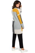 Sweter Kardigan Model BK011 Model 1 Grafit - BE Knit BE Knit Sweter Kardigan Model BK011 Model 1 Grafit - BE Knit BE Knit