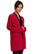Sweter Kardigan Model BK034 Malina - BE Knit BE Knit Sweter Kardigan Model BK034 Malina - BE Knit BE Knit