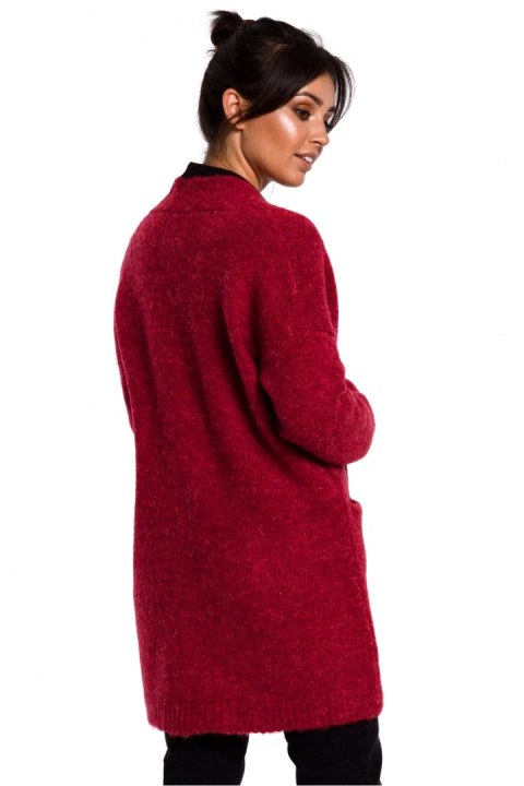 Sweter Kardigan Model BK034 Malina - BE Knit BE Knit Sweter Kardigan Model BK034 Malina - BE Knit BE Knit