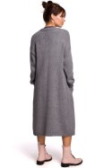 Sweter Kardigan Model BK053 Grey - BE Knit BE Knit Sweter Kardigan Model BK053 Grey - BE Knit BE Knit