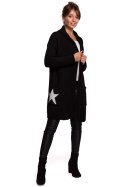 Sweter Kardigan Model BK063 Black/Silver - BE Knit BE Knit Sweter Kardigan Model BK063 Black/Silver - BE Knit BE Knit