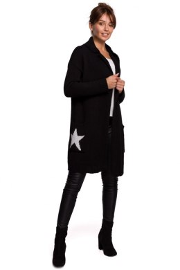 Sweter Kardigan Model BK063 Black/Silver - BE Knit BE Knit