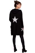 Sweter Kardigan Model BK063 Black/Silver - BE Knit BE Knit Sweter Kardigan Model BK063 Black/Silver - BE Knit BE Knit