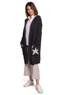 Sweter Kardigan Model BK063 Grafit - BE Knit BE Knit Sweter Kardigan Model BK063 Grafit - BE Knit BE Knit