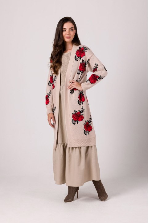 Sweter Kardigan Model BK102 Beige - BE Knit BE Knit Sweter Kardigan Model BK102 Beige - BE Knit BE Knit