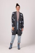 Sweter Kardigan Model BK102 Grafit - BE Knit BE Knit Sweter Kardigan Model BK102 Grafit - BE Knit BE Knit