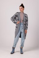 Sweter Kardigan Model BK102 Popiel - BE Knit BE Knit Sweter Kardigan Model BK102 Popiel - BE Knit BE Knit
