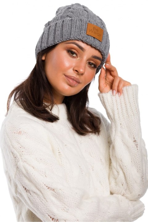 Czapka Damska Model BK043 Grey - BE Knit BE Knit Czapka Damska Model BK043 Grey - BE Knit BE Knit