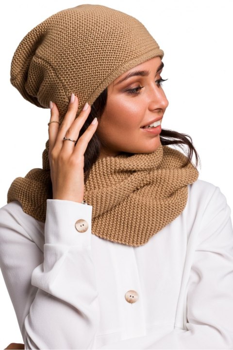 Czapka Damska Model BK044 Carmel - BE Knit BE Knit Czapka Damska Model BK044 Carmel - BE Knit BE Knit