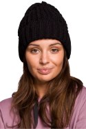 Czapka Damska Model BK057 Black - BE Knit BE Knit Czapka Damska Model BK057 Black - BE Knit BE Knit