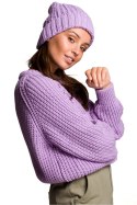 Czapka Damska Model BK057 Lawenda - BE Knit BE Knit Czapka Damska Model BK057 Lawenda - BE Knit BE Knit