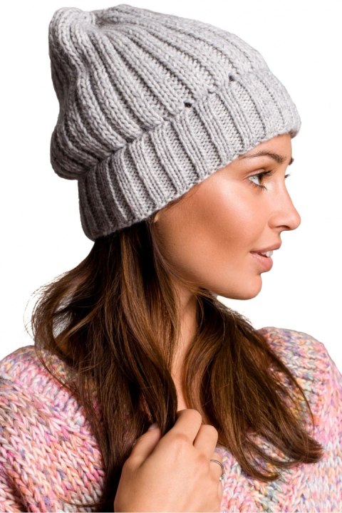 Czapka Damska Model BK058 Grey - BE Knit BE Knit Czapka Damska Model BK058 Grey - BE Knit BE Knit