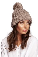 Czapka Model BK101 Beige - BE Knit BE Knit Czapka Model BK101 Beige - BE Knit BE Knit