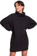 Golf Damski Model BK030 Antracyt - BE Knit BE Knit Golf Damski Model BK030 Antracyt - BE Knit BE Knit