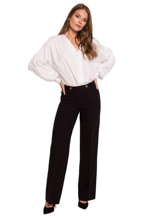 Spodnie Damskie Model K114 Black - Makover Makover Spodnie Damskie Model K114 Black - Makover Makover